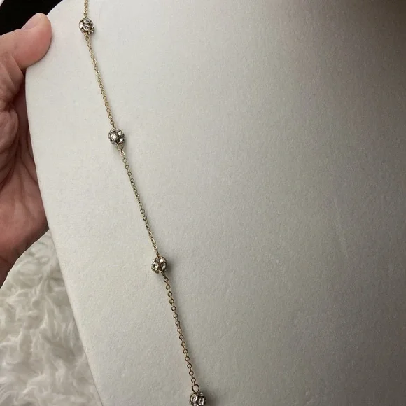 The Limited Gold And Rhinestone Necklace - Picture 6 of 7